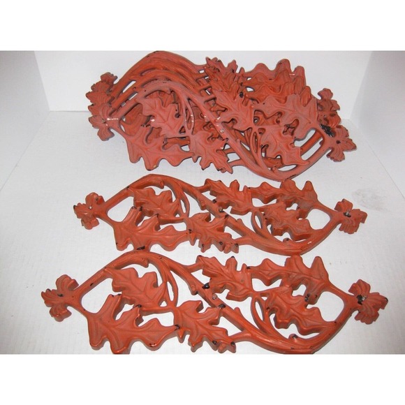 Unknown Other - Vintage 1970s Indoor/Outdoor Retro Modern Wall Hangings Leaves 18” x 5.75" (6)